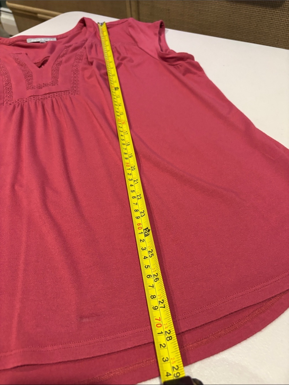 Daniel Rainn Namika Split Neck Knit Top. Blouse Dark Pink. - Picture 13 of 13